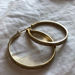 100% Genuine Coach Emblem Gold Hoop Earrings